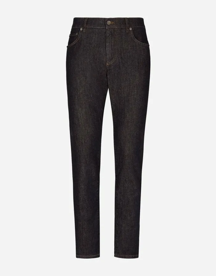 Dolce and Gabbana Denim Men Blue Slimfit Stretch Jeans Multicolor