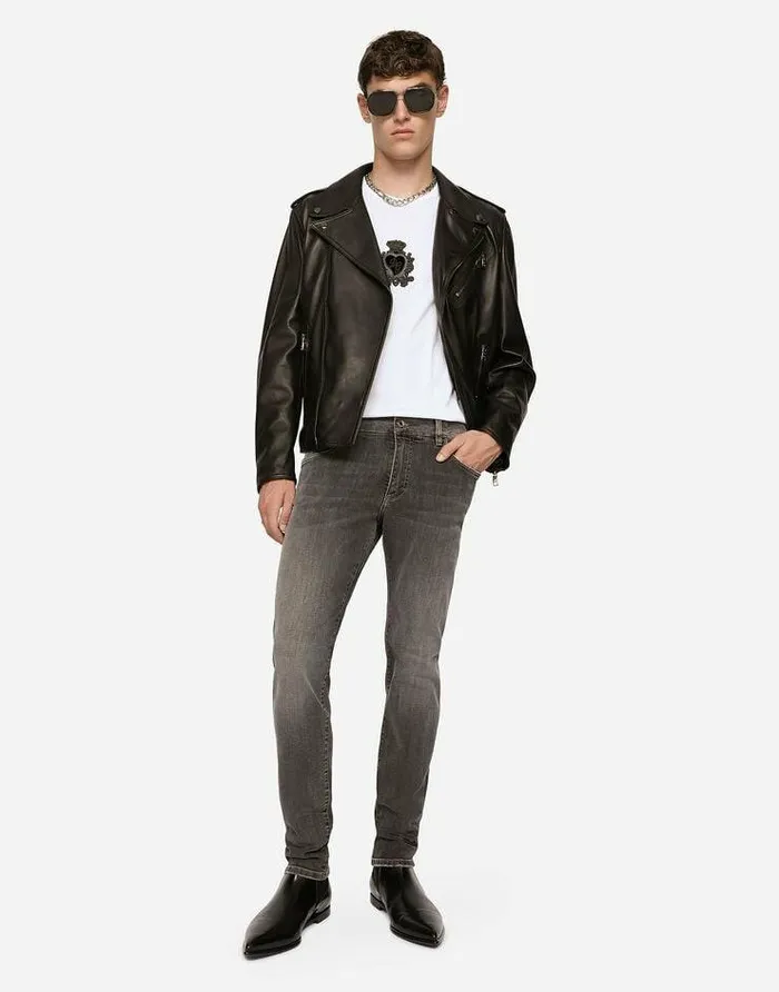 Dolce and Gabbana Denim Men Gray Wash Slimfit Stretch Jeans Multicolor Dolce and Gabbana Denim Men Gray Wash Slimfit Stretch Jeans Multicolor