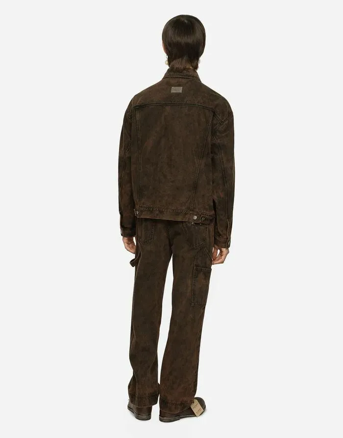 Dolce and Gabbana Denim Men Overdyed Denim Worker Jeans Multicolor