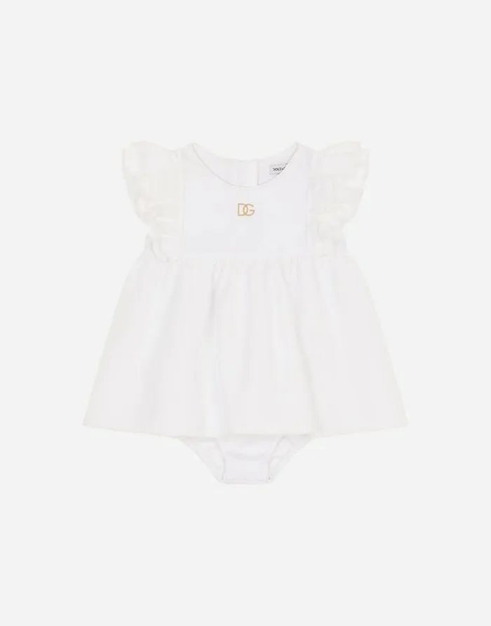 Dolce and Gabbana Dresses Children Short Jersey And Piqu Dress White