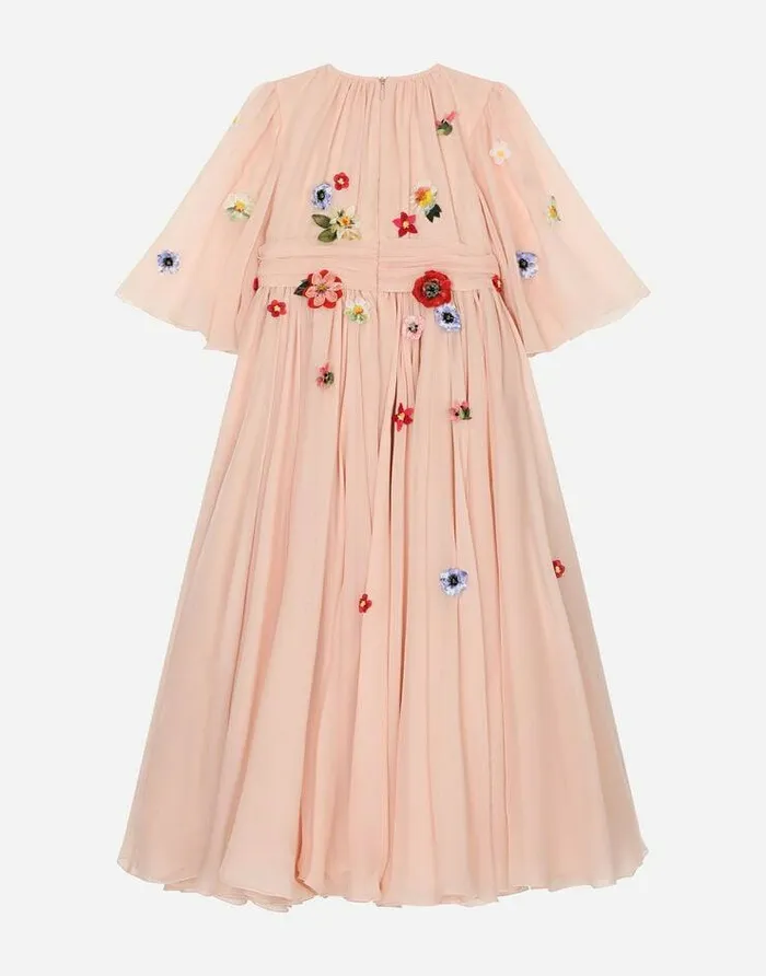 Dolce and Gabbana Dresses Children Shortsleeved Chiffon Dress Pink Dolce and Gabbana Dresses Children Shortsleeved Chiffon Dress Pink