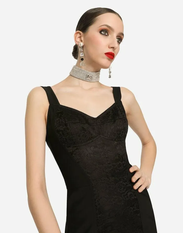 Dolce and Gabbana Dresses Women Corsetstyle Midi Dress In Powernet And Lace Black Dolce and Gabbana Dresses Women Corsetstyle Midi Dress In Powernet And Lace Black