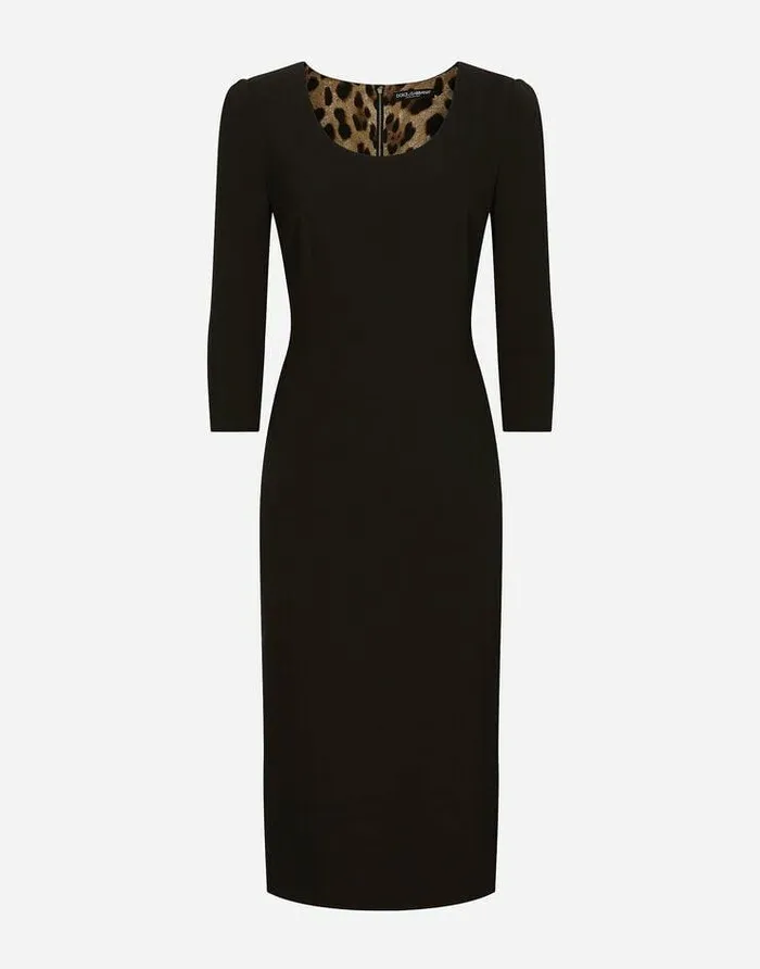 Dolce and Gabbana Dresses Women Woolen Calflength Dress Black