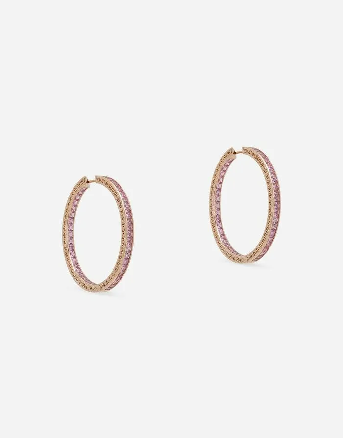 Dolce and Gabbana Earrings Women Anna Earrings In Red Gold 18kt With Pink Sapphires Red Dolce and Gabbana Earrings Women Anna Earrings In Red Gold 18kt With Pink Sapphires Red