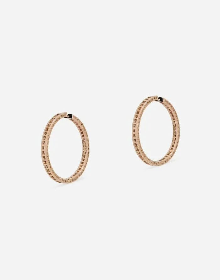 Dolce and Gabbana Earrings Women Anna Earrings In Red Gold 18kt With Pink Sapphires Red Dolce and Gabbana Earrings Women Anna Earrings In Red Gold 18kt With Pink Sapphires Red