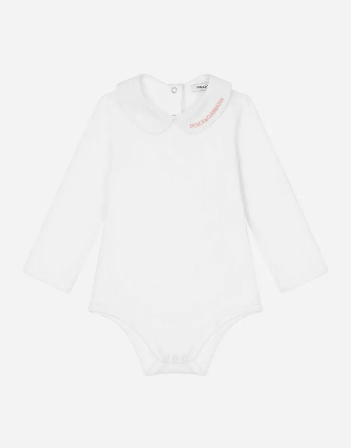 Dolce and Gabbana Gift Sets And Babygrows Children Longsleeved Babygrow With Embroidered Collar White Dolce and Gabbana Gift Sets And Babygrows Children Longsleeved Babygrow With Embroidered Collar White