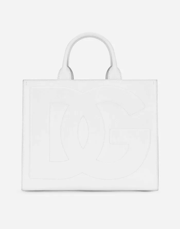 Dolce and Gabbana Handbags Women Medium Calfskin DG Daily Shopper White