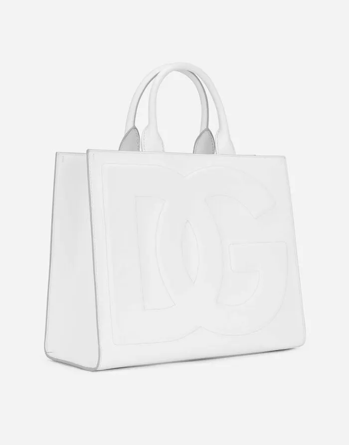 Dolce and Gabbana Handbags Women Medium Calfskin DG Daily Shopper White Dolce and Gabbana Handbags Women Medium Calfskin DG Daily Shopper White
