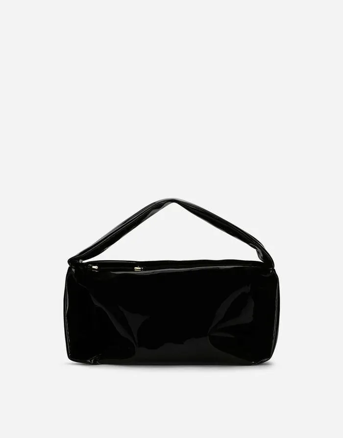 Dolce and Gabbana Handbags Women Patent Leather Soft Bag With Branded Tag Black Dolce and Gabbana Handbags Women Patent Leather Soft Bag With Branded Tag Black