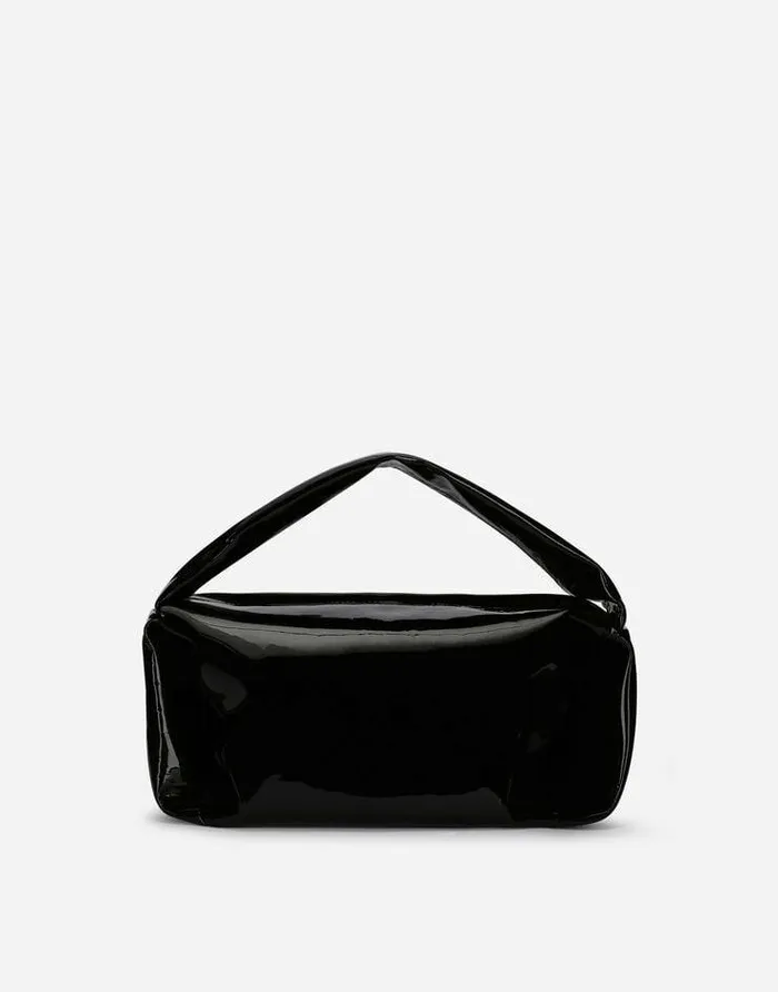 Dolce and Gabbana Handbags Women Patent Leather Soft Bag With Branded Tag Black Dolce and Gabbana Handbags Women Patent Leather Soft Bag With Branded Tag Black