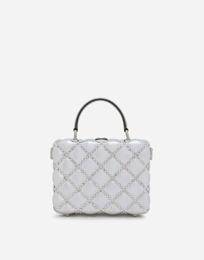 Dolce and Gabbana Handbags Women Resin Dolce Box Bag With Rhinestones Silver Dolce and Gabbana Handbags Women Resin Dolce Box Bag With Rhinestones Silver