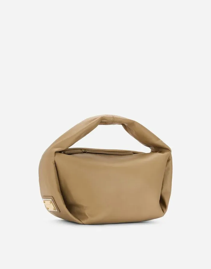 Dolce and Gabbana Handbags Women Small Nappa Leather Soft Bag With Branded Tag Beige Dolce and Gabbana Handbags Women Small Nappa Leather Soft Bag With Branded Tag Beige
