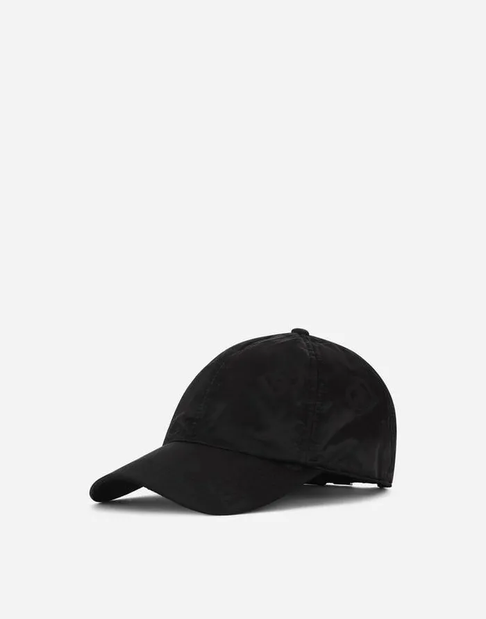Dolce and Gabbana Hats And Gloves Men Satin Baseball Cap With DG Monogram Print Black Dolce and Gabbana Hats And Gloves Men Satin Baseball Cap With DG Monogram Print Black