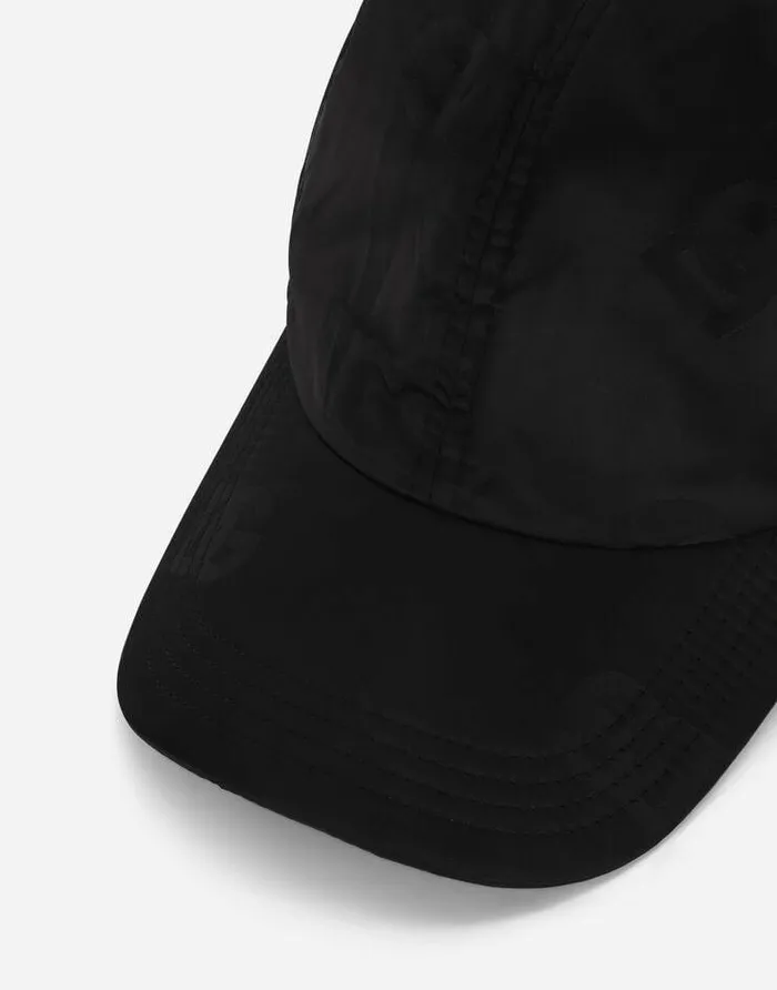 Dolce and Gabbana Hats And Gloves Men Satin Baseball Cap With DG Monogram Print Black Dolce and Gabbana Hats And Gloves Men Satin Baseball Cap With DG Monogram Print Black