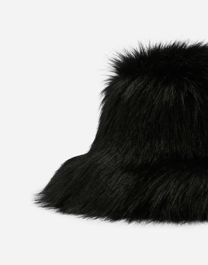 Dolce and Gabbana Hats And Gloves Women Faux Fur Hat Black Dolce and Gabbana Hats And Gloves Women Faux Fur Hat Black