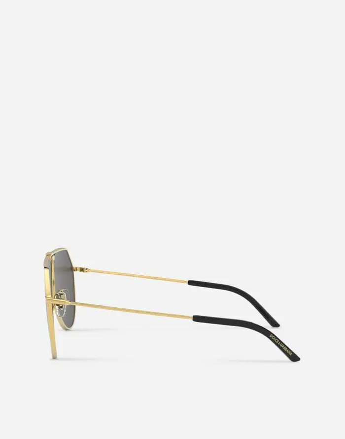 Dolce and Gabbana Icons Men Slim Sunglasses Gold Dolce and Gabbana Icons Men Slim Sunglasses Gold