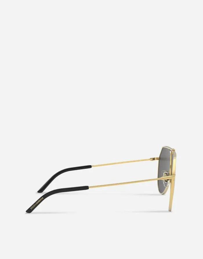 Dolce and Gabbana Icons Men Slim Sunglasses Gold Dolce and Gabbana Icons Men Slim Sunglasses Gold