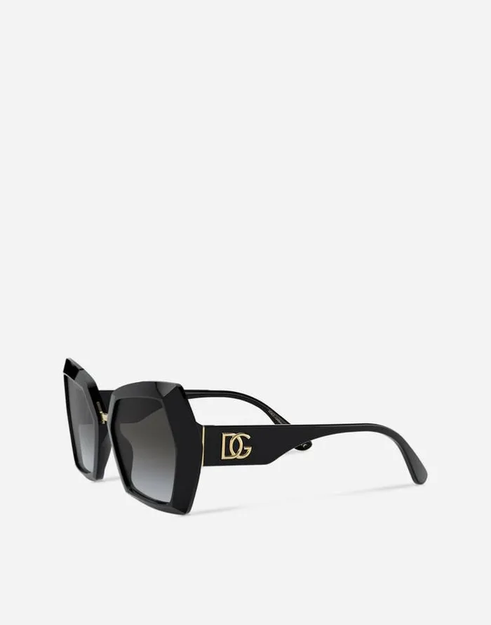 Dolce and Gabbana Icons Women DG Monogram Sunglasses Black Dolce and Gabbana Icons Women DG Monogram Sunglasses Black