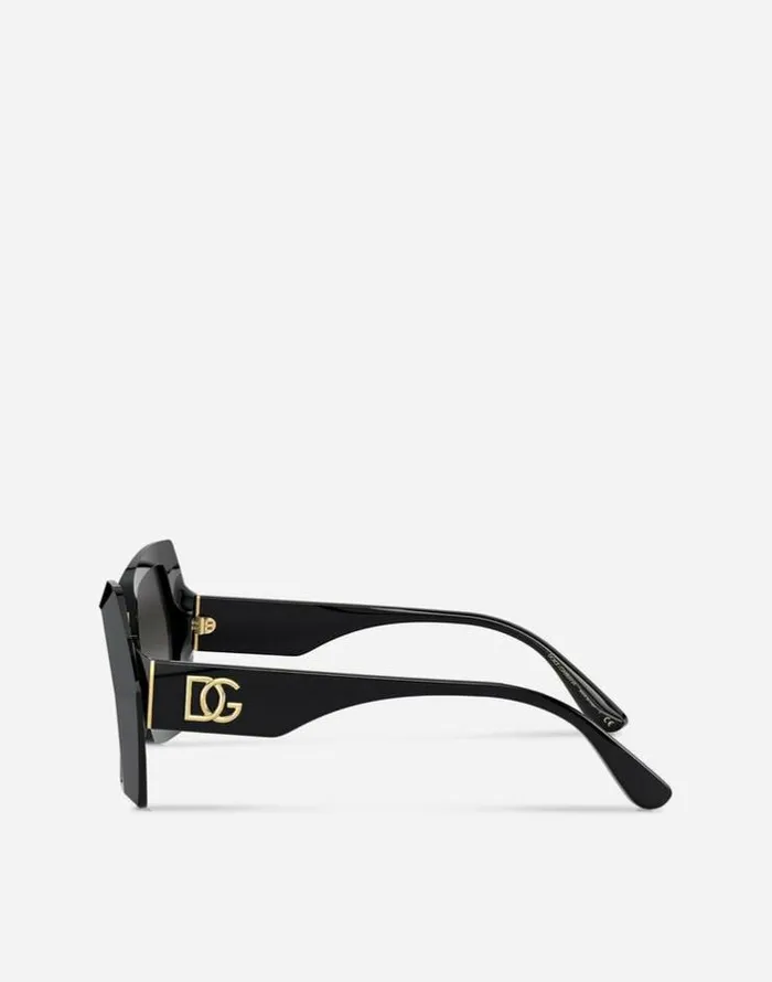 Dolce and Gabbana Icons Women DG Monogram Sunglasses Black Dolce and Gabbana Icons Women DG Monogram Sunglasses Black