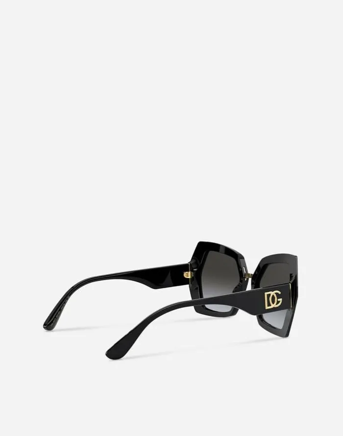 Dolce and Gabbana Icons Women DG Monogram Sunglasses Black Dolce and Gabbana Icons Women DG Monogram Sunglasses Black
