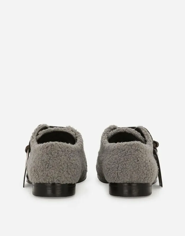 Dolce and Gabbana LaceUps Men Faux Fur Derby Shoes Grey Dolce and Gabbana LaceUps Men Faux Fur Derby Shoes Grey