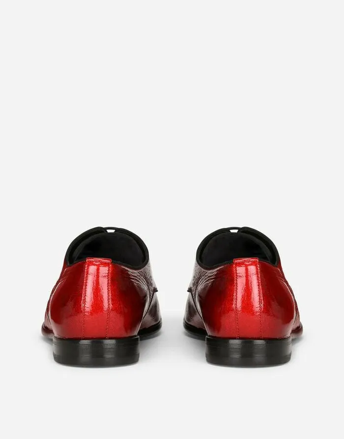 Dolce and Gabbana LaceUps Men Naplack Raffaello Derby Shoes Red