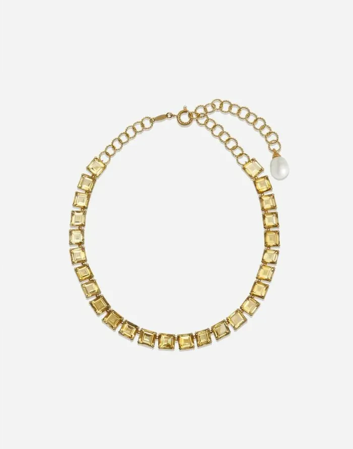Dolce and Gabbana Necklaces Women Anna Necklace In Yellow Gold With Citrine Quartzes Gold