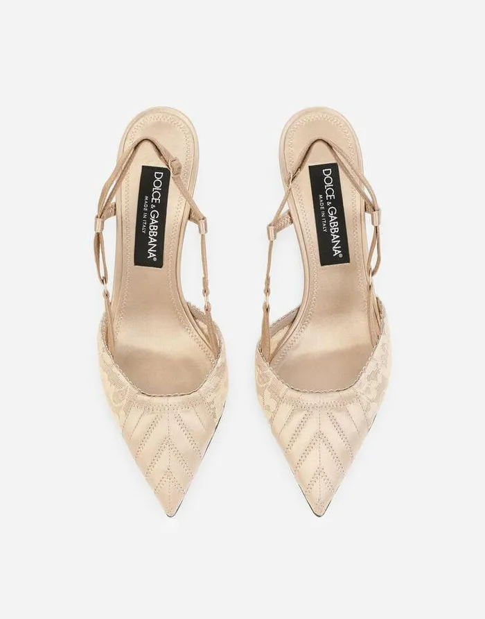 Dolce and Gabbana Pumps And Slingback Women Corsetstyle Satin Slingbacks Beige Dolce and Gabbana Pumps And Slingback Women Corsetstyle Satin Slingbacks Beige
