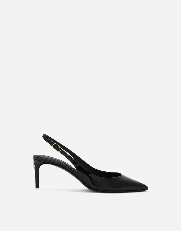Dolce and Gabbana Pumps And Slingback Women Patent Leather Cardinale Slingbacks Black Dolce and Gabbana Pumps And Slingback Women Patent Leather Cardinale Slingbacks Black