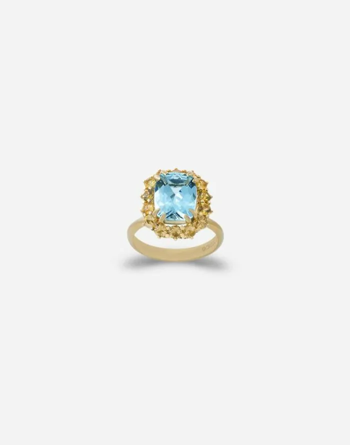 Dolce and Gabbana Rings Women Heritage Ring In Yellow Gold Acquamarine And Yellow Sapphires Gold Dolce and Gabbana Rings Women Heritage Ring In Yellow Gold Acquamarine And Yellow Sapphires Gold