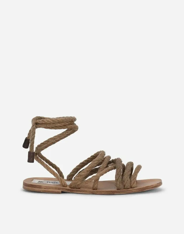 Dolce and Gabbana Sandals And Slides Men Cord Sandals Beige