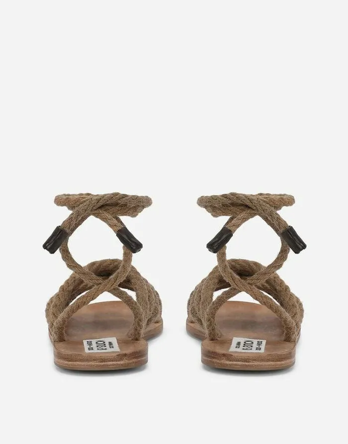 Dolce and Gabbana Sandals And Slides Men Cord Sandals Beige Dolce and Gabbana Sandals And Slides Men Cord Sandals Beige
