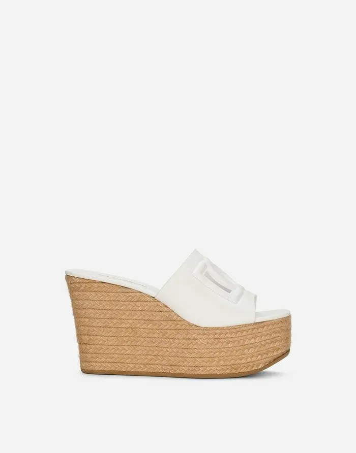 Dolce and Gabbana Sandals And Wedges Women Calfskin Wedge White