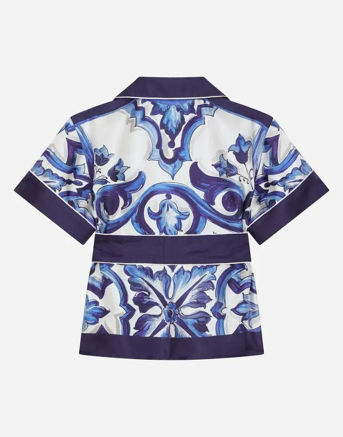 Dolce and Gabbana Shirts And Tops Children Majolicaprint Twill Shirt Multicolor Dolce and Gabbana Shirts And Tops Children Majolicaprint Twill Shirt Multicolor