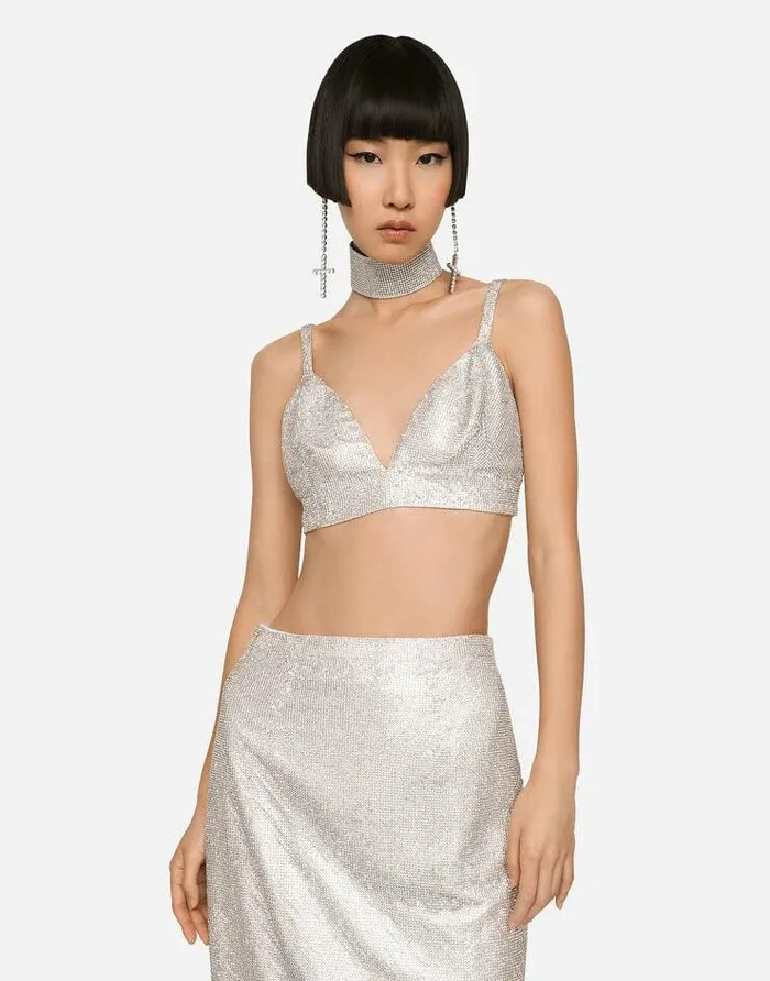 Dolce and Gabbana Shirts And Tops Women KIM DOLCEandGABBANA Crystal Mesh Bra Top Multicolor Dolce and Gabbana Shirts And Tops Women KIM DOLCEandGABBANA Crystal Mesh Bra Top Multicolor