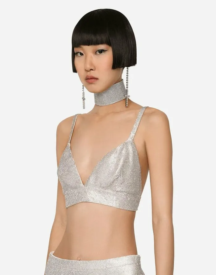 Dolce and Gabbana Shirts And Tops Women KIM DOLCEandGABBANA Crystal Mesh Bra Top Multicolor Dolce and Gabbana Shirts And Tops Women KIM DOLCEandGABBANA Crystal Mesh Bra Top Multicolor