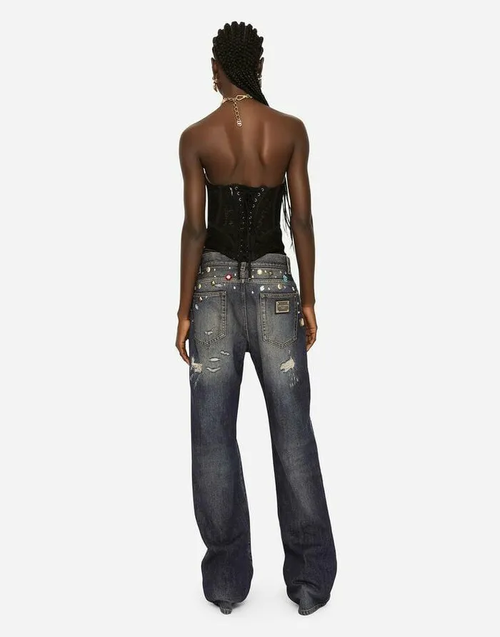 Dolce and Gabbana Shirts And Tops Women Lace Bustier With Laces And Eyelets Black Dolce and Gabbana Shirts And Tops Women Lace Bustier With Laces And Eyelets Black