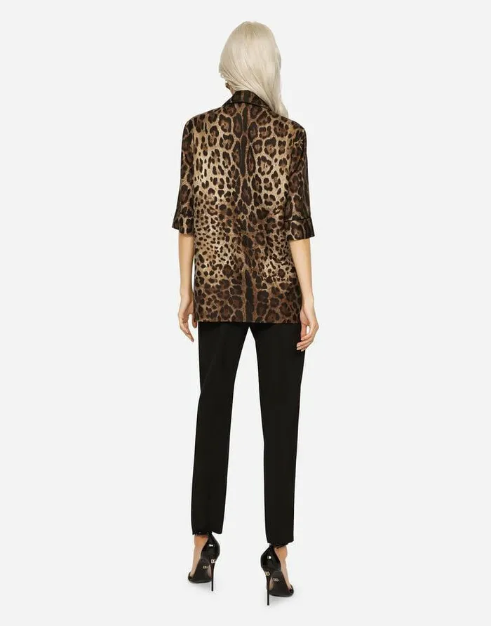 Dolce and Gabbana Shirts And Tops Women Leopardprint Twill Shirt With Piping Multicolor Dolce and Gabbana Shirts And Tops Women Leopardprint Twill Shirt With Piping Multicolor