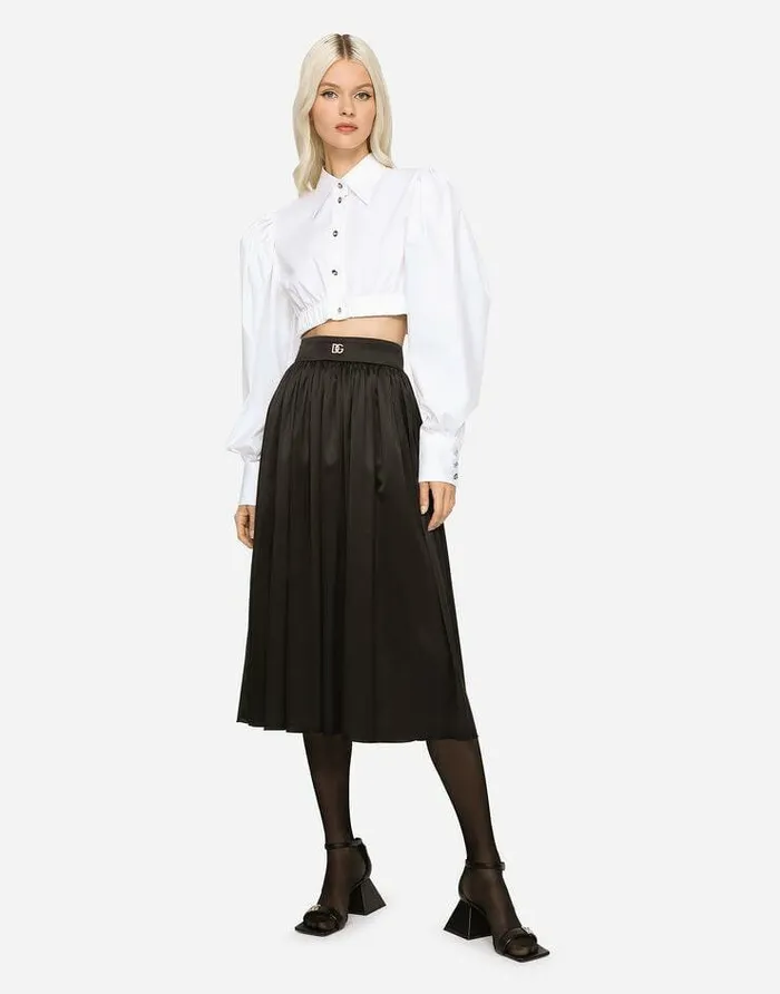 Dolce and Gabbana Shirts And Tops Women Poplin Shirt With Puff Sleeves White Dolce and Gabbana Shirts And Tops Women Poplin Shirt With Puff Sleeves White