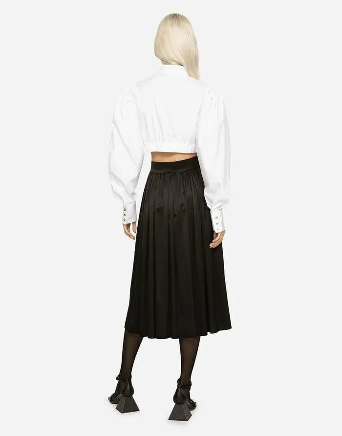 Dolce and Gabbana Shirts And Tops Women Poplin Shirt With Puff Sleeves White Dolce and Gabbana Shirts And Tops Women Poplin Shirt With Puff Sleeves White