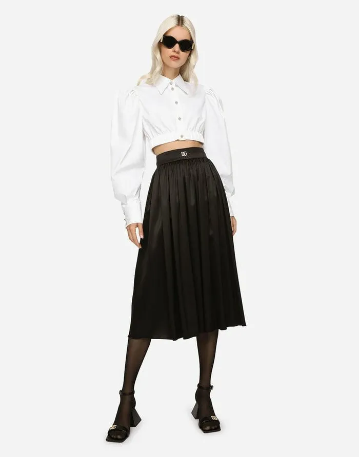Dolce and Gabbana Shirts And Tops Women Poplin Shirt With Puff Sleeves White Dolce and Gabbana Shirts And Tops Women Poplin Shirt With Puff Sleeves White