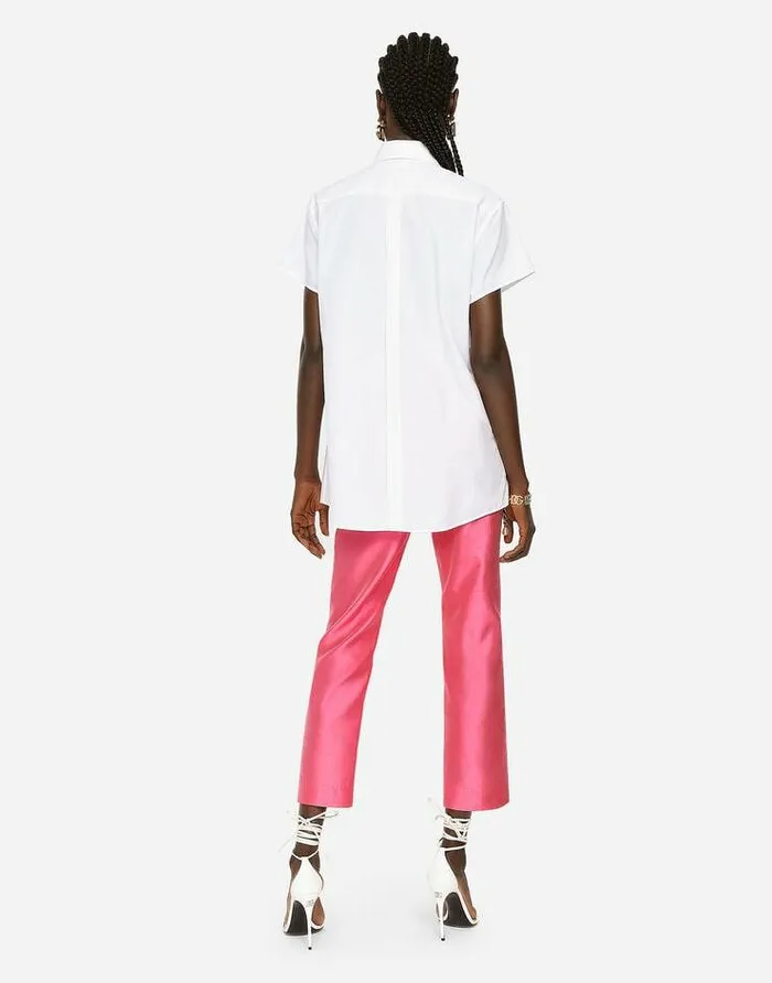 Dolce and Gabbana Shirts And Tops Women Poplin Shirt With Shirt Front And DG Logo White Dolce and Gabbana Shirts And Tops Women Poplin Shirt With Shirt Front And DG Logo White