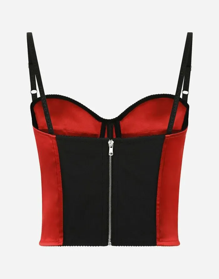 Dolce and Gabbana Shirts And Tops Women Satin Corset Top Red Dolce and Gabbana Shirts And Tops Women Satin Corset Top Red