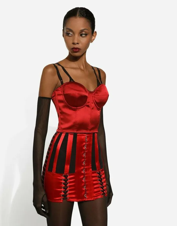 Dolce and Gabbana Shirts And Tops Women Satin Corset Top Red Dolce and Gabbana Shirts And Tops Women Satin Corset Top Red