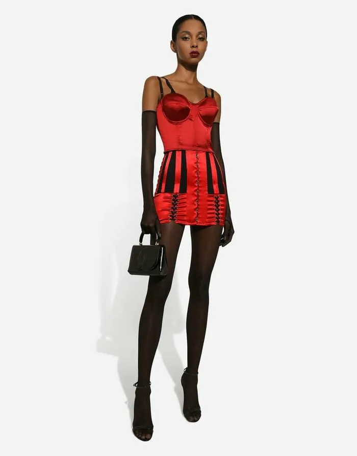 Dolce and Gabbana Shirts And Tops Women Satin Corset Top Red Dolce and Gabbana Shirts And Tops Women Satin Corset Top Red