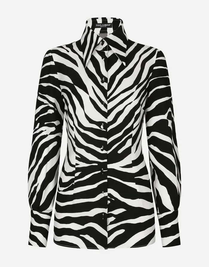 Dolce and Gabbana Shirts And Tops Women Zebraprint Charmeuse Shirt Multicolor Dolce and Gabbana Shirts And Tops Women Zebraprint Charmeuse Shirt Multicolor