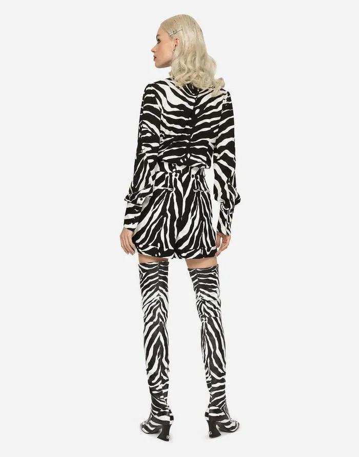 Dolce and Gabbana Shirts And Tops Women Zebraprint Charmeuse Shirt Multicolor Dolce and Gabbana Shirts And Tops Women Zebraprint Charmeuse Shirt Multicolor