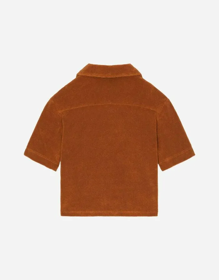 Dolce and Gabbana Shirts Children Terrycloth Shirt With Logo Tag Brown Dolce and Gabbana Shirts Children Terrycloth Shirt With Logo Tag Brown
