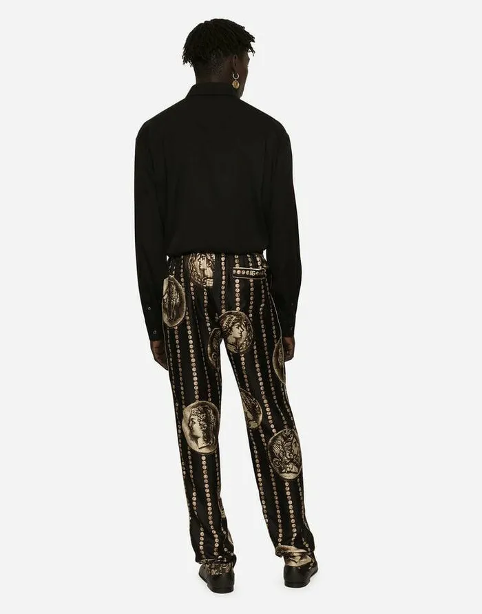 Dolce and Gabbana Shirts Men Oversized Stretch Silk Shirt Black Dolce and Gabbana Shirts Men Oversized Stretch Silk Shirt Black