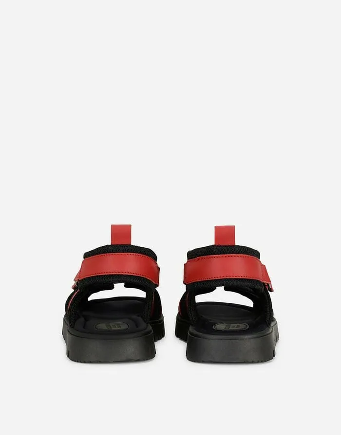 Dolce and Gabbana Shoes 2438 Children Calfskin Sandals With DG Logo Red Dolce and Gabbana Shoes 2438 Children Calfskin Sandals With DG Logo Red
